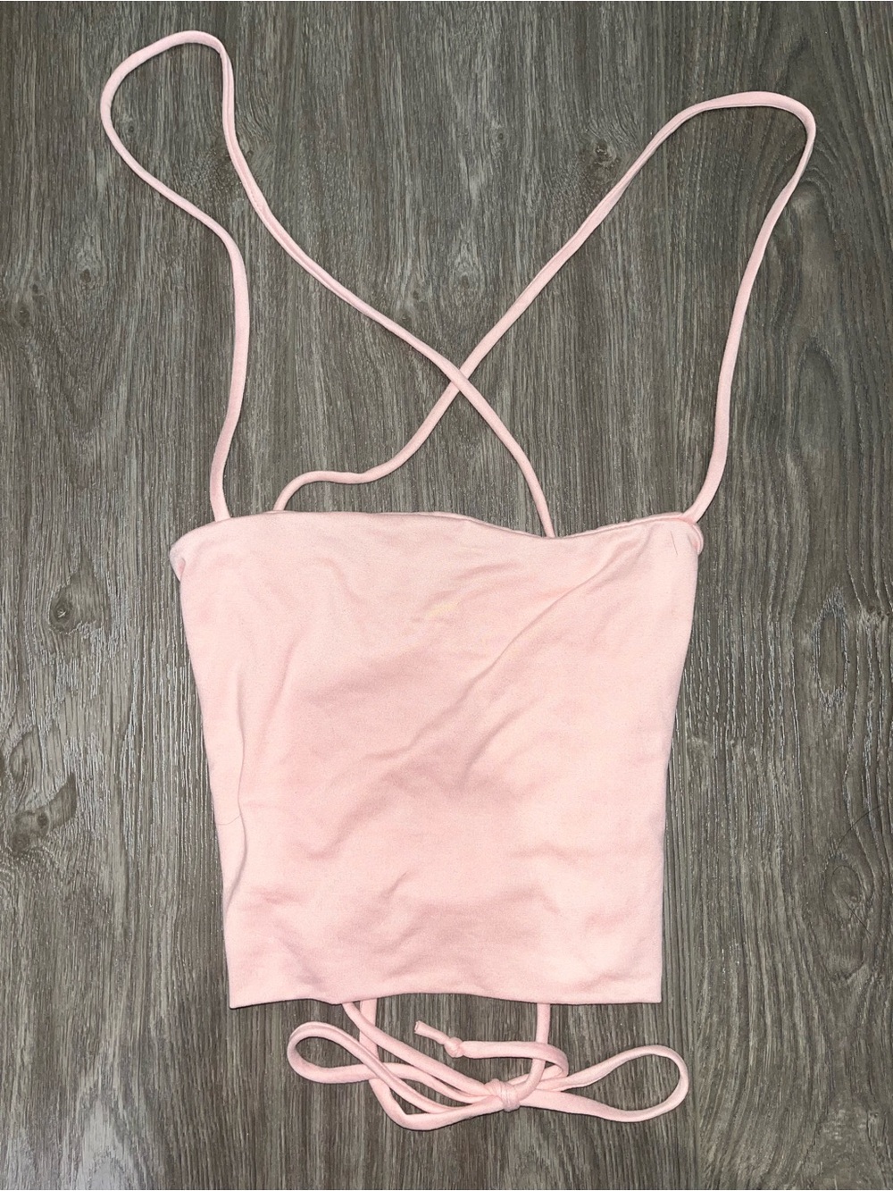 Strappy Pink Women's Tank Top with Tie-Back